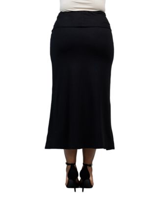 Plus Size Comfortable Fold Over Maxi Skirt