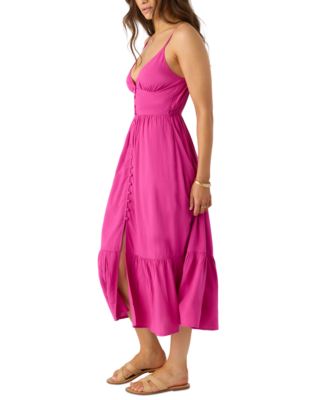 Juniors' Pilar Woven Sleeveless Tiered Midi Dress