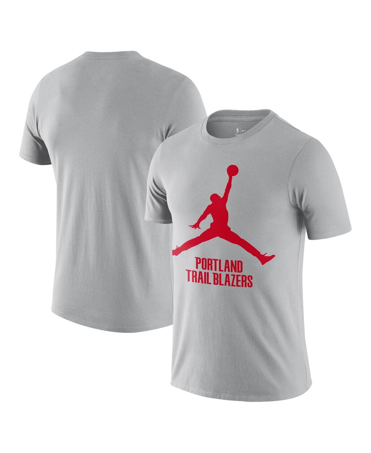 Men's Silver Portland Trail Blazers Essential Jumpman T-Shirt - Silver