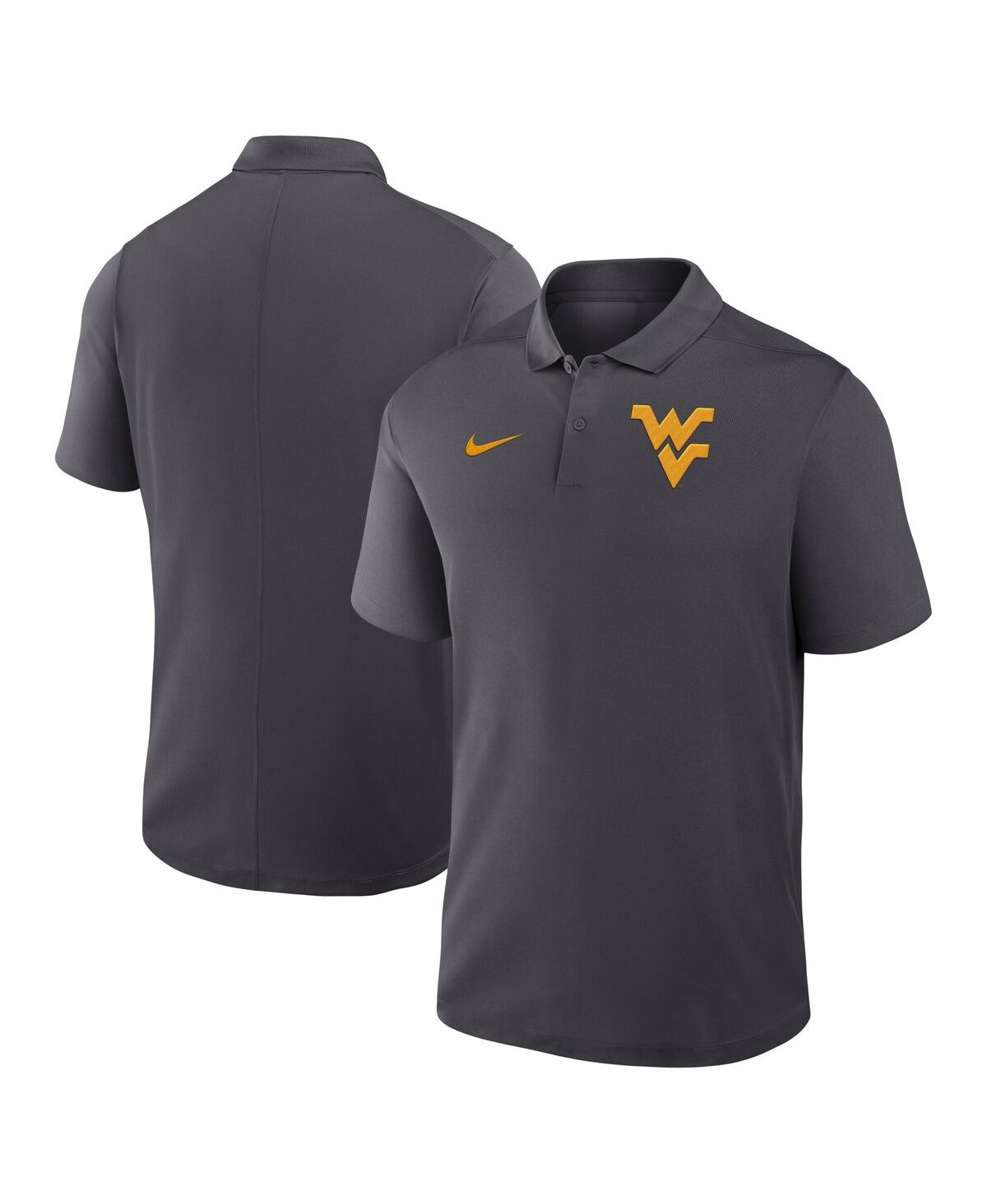 Nike Anthracite West Virginia Mountaineers Primetime Victory Primary Logo Performance Polo In Anthracite