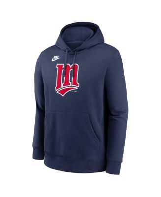 Men's Navy Minnesota Twins Cooperstown Collection Logo Club Pullover Hoodie