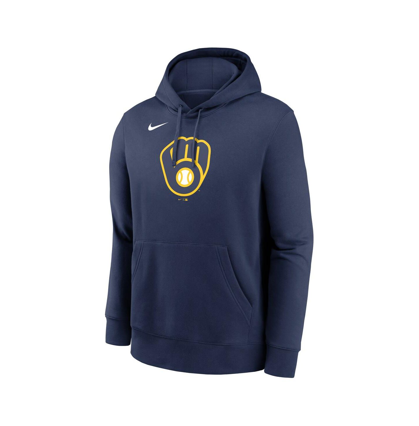 Мужская флисовая худи Nike Milwaukee Brewers Logo Club, Navy — фото 2