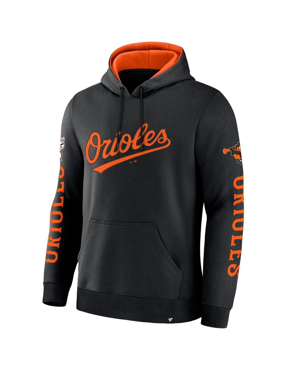 Fanatics Men's Black Baltimore Orioles Big City Legacy Fleece Pullover Hoodie In Black