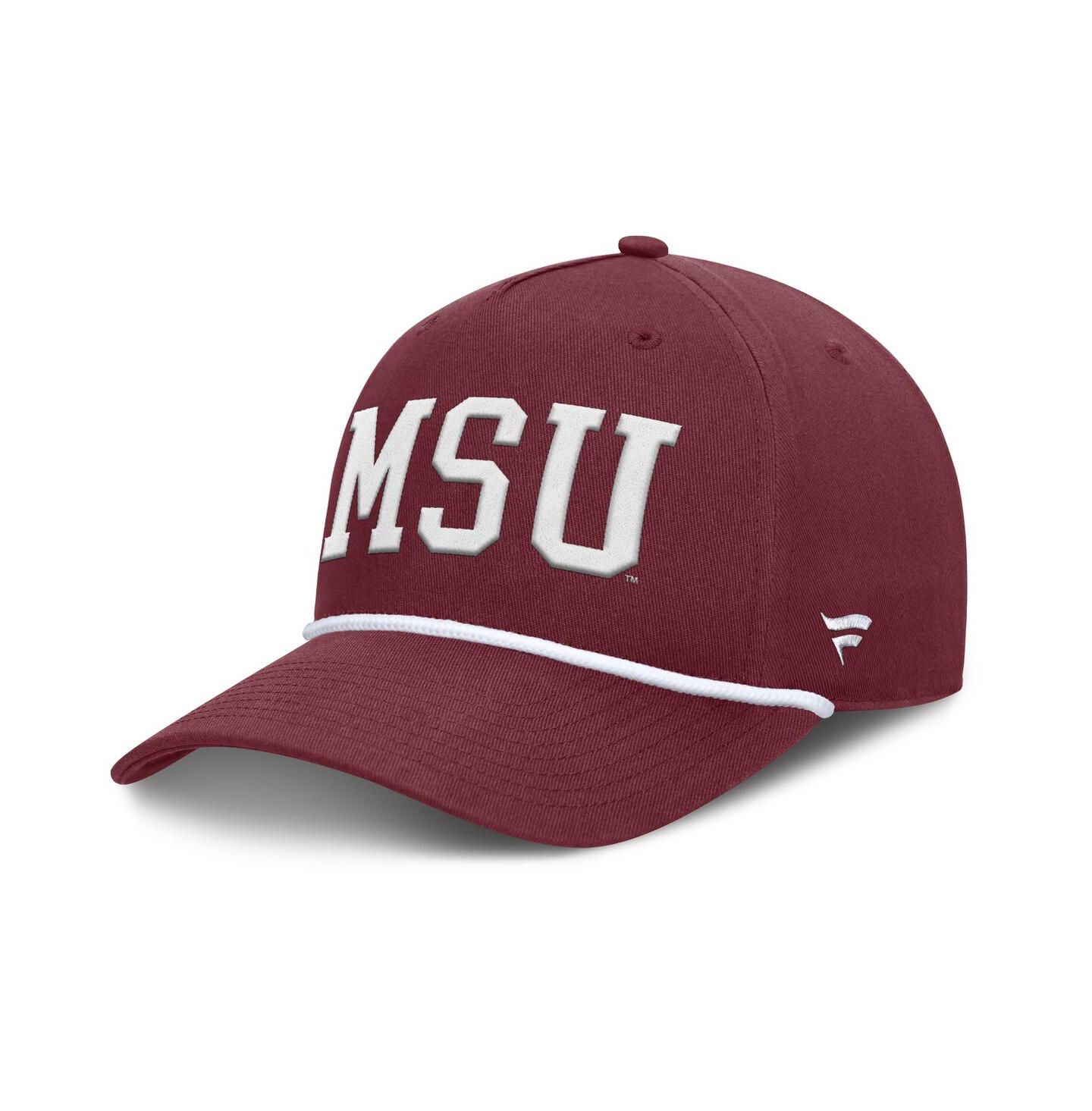 Мужская кепка Fanatics Maroon Mississippi State Bulldogs Foul Ball Rope Adjustable Hat — фото 1