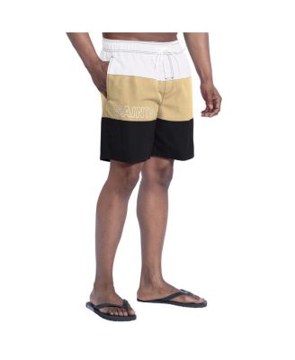 Men's Black/Tan Pittsburgh Steelers Sunrise Volley Swim Shorts