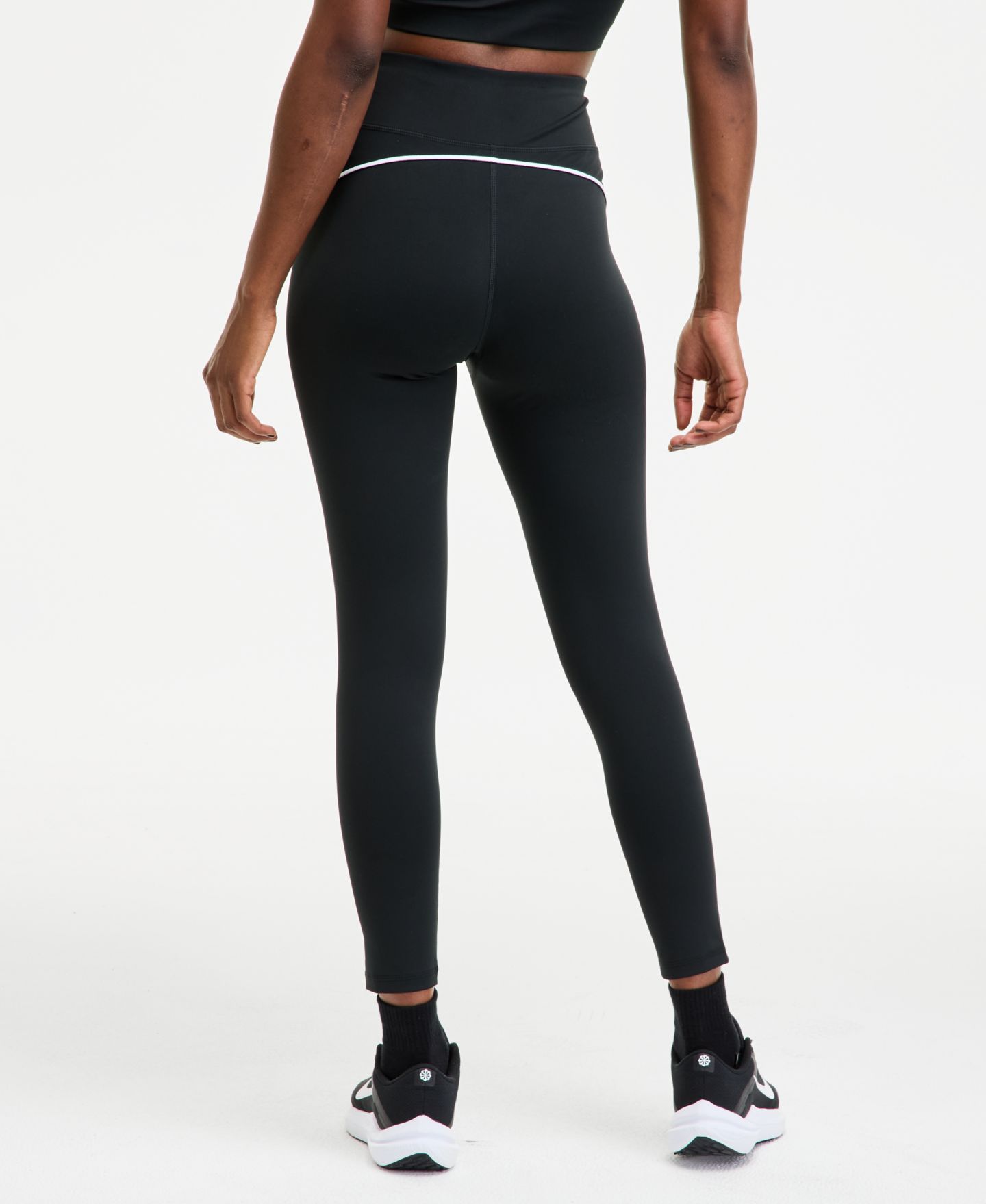 Женские леггинсы ID Ideology Piped 7/8-Length Compression, цвет: Глубокий чёрный — фото 4