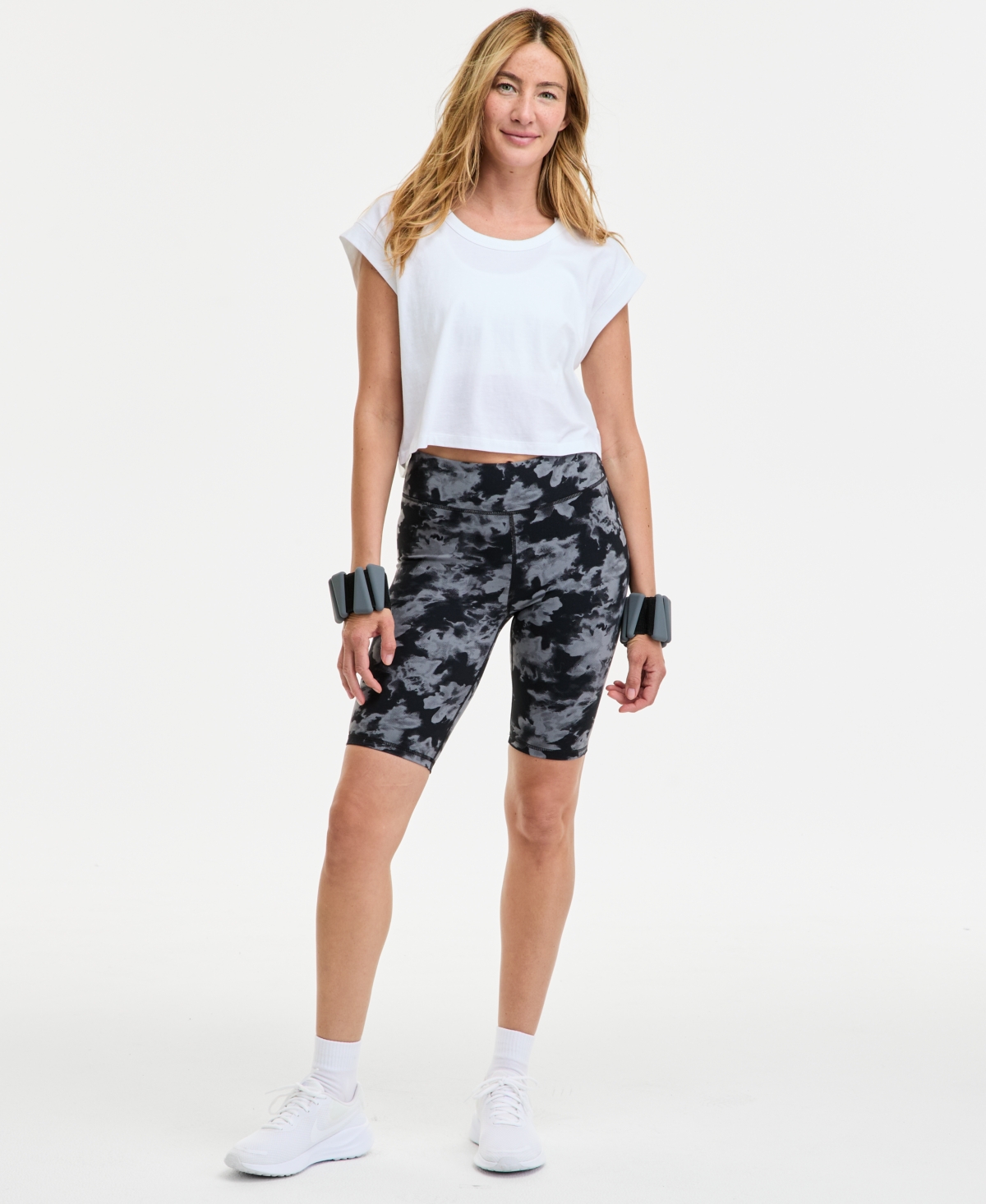 Id Ideology Women's Abstract-print Soft Bike Shorts, Exclusively At Macy's