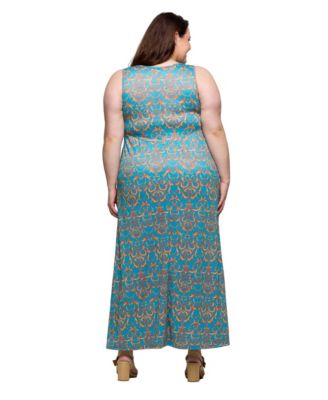 Plus Size Sleeveless V-Neck Maxi Dress with Pockets
