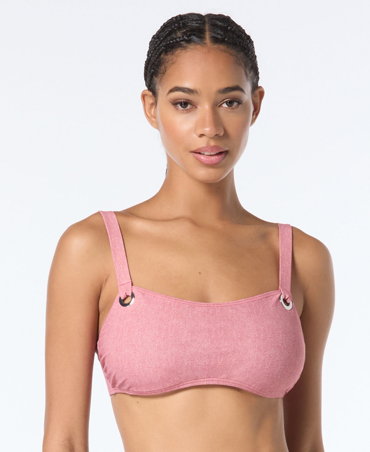 Michael Michael Kors Women's Grommet Square-Neck Bikini Top - Rosewater