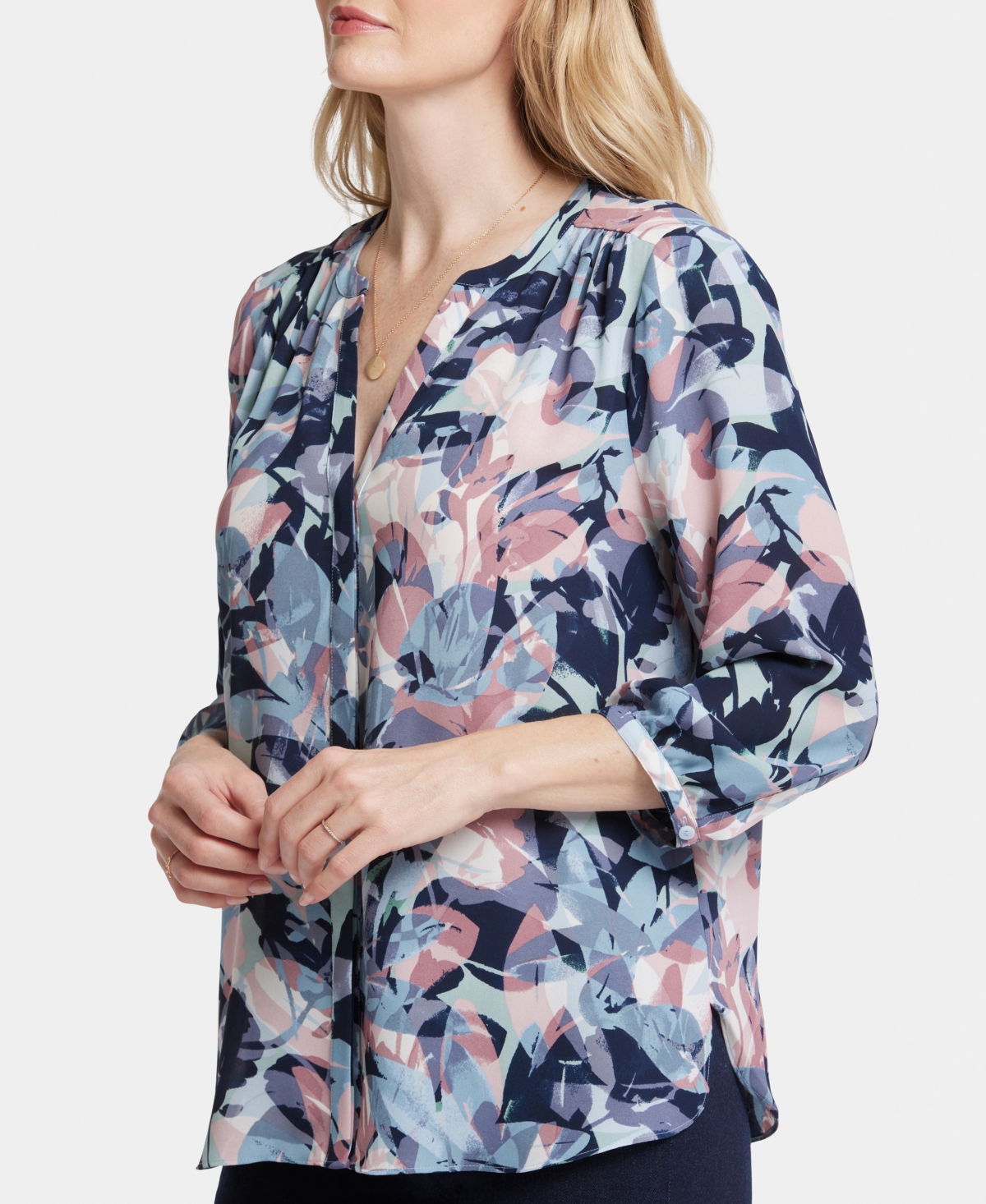 Nydj Pintuck Blouse In Cloud Nine