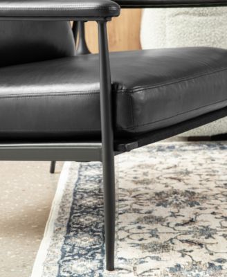 39.5" Leatherette Mid-Century Modern Armchair