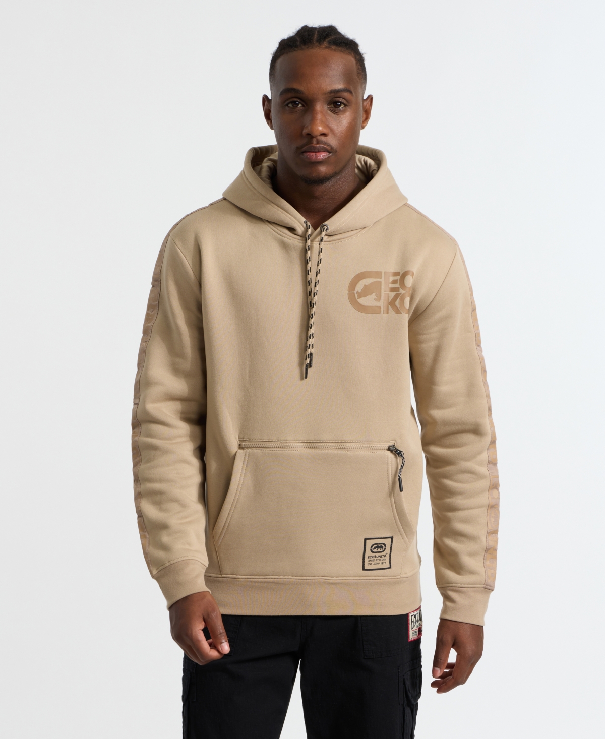 Men's Tonal Tape Hoodie - Taupe