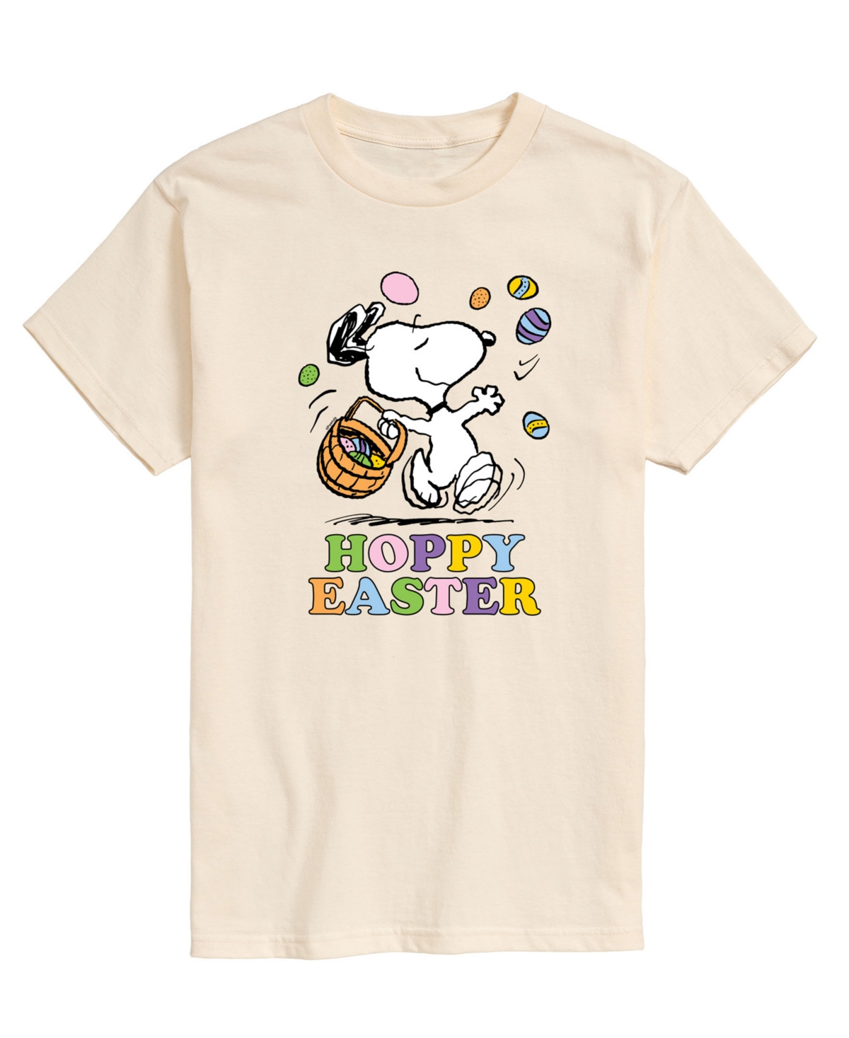 Men's Peanuts Snoopy Hoppy Easter Short Sleeve T-Shirt - Beige, Khaki