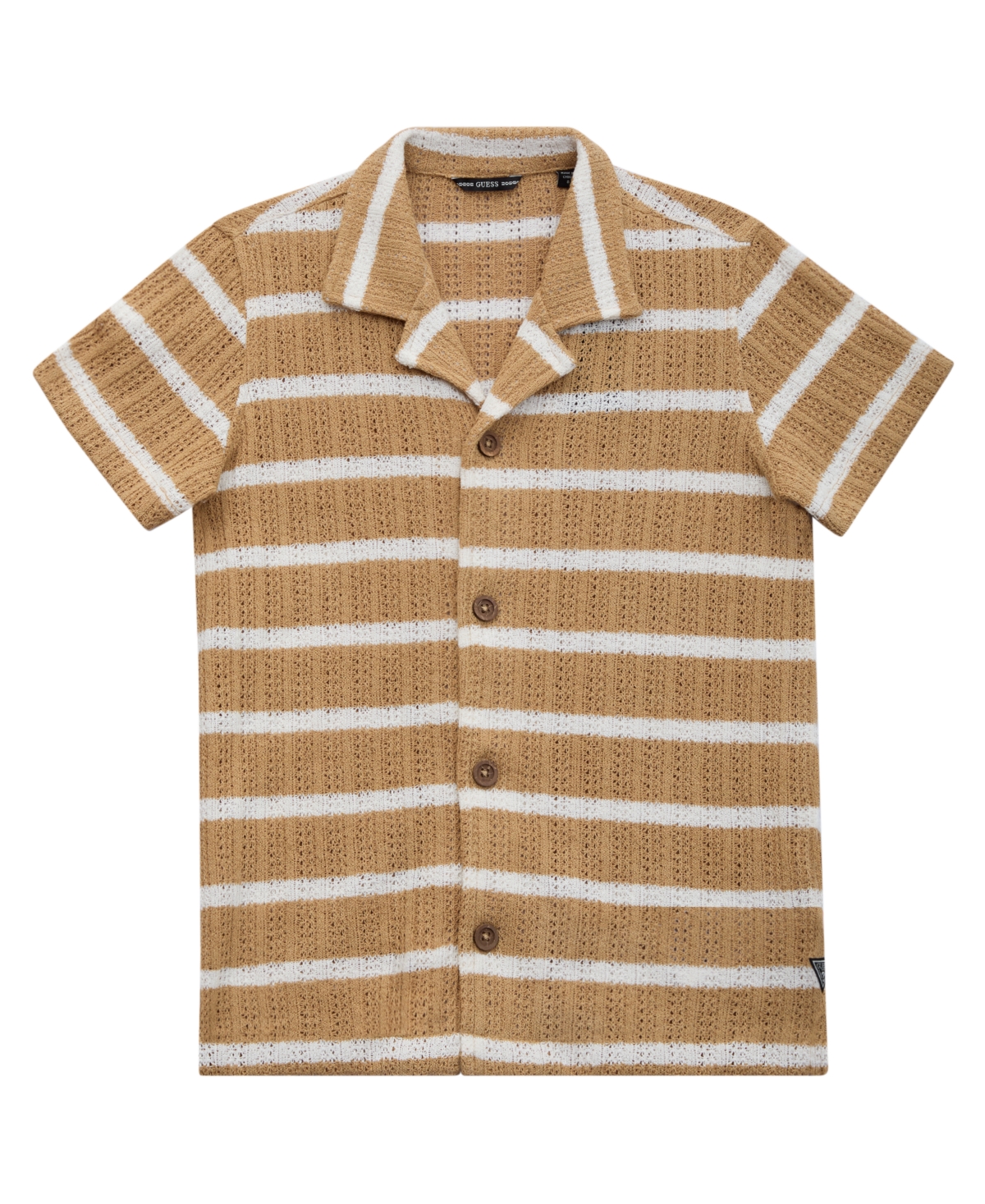 Guess Big Boys Textured Knit Button Down Shirt In Multi