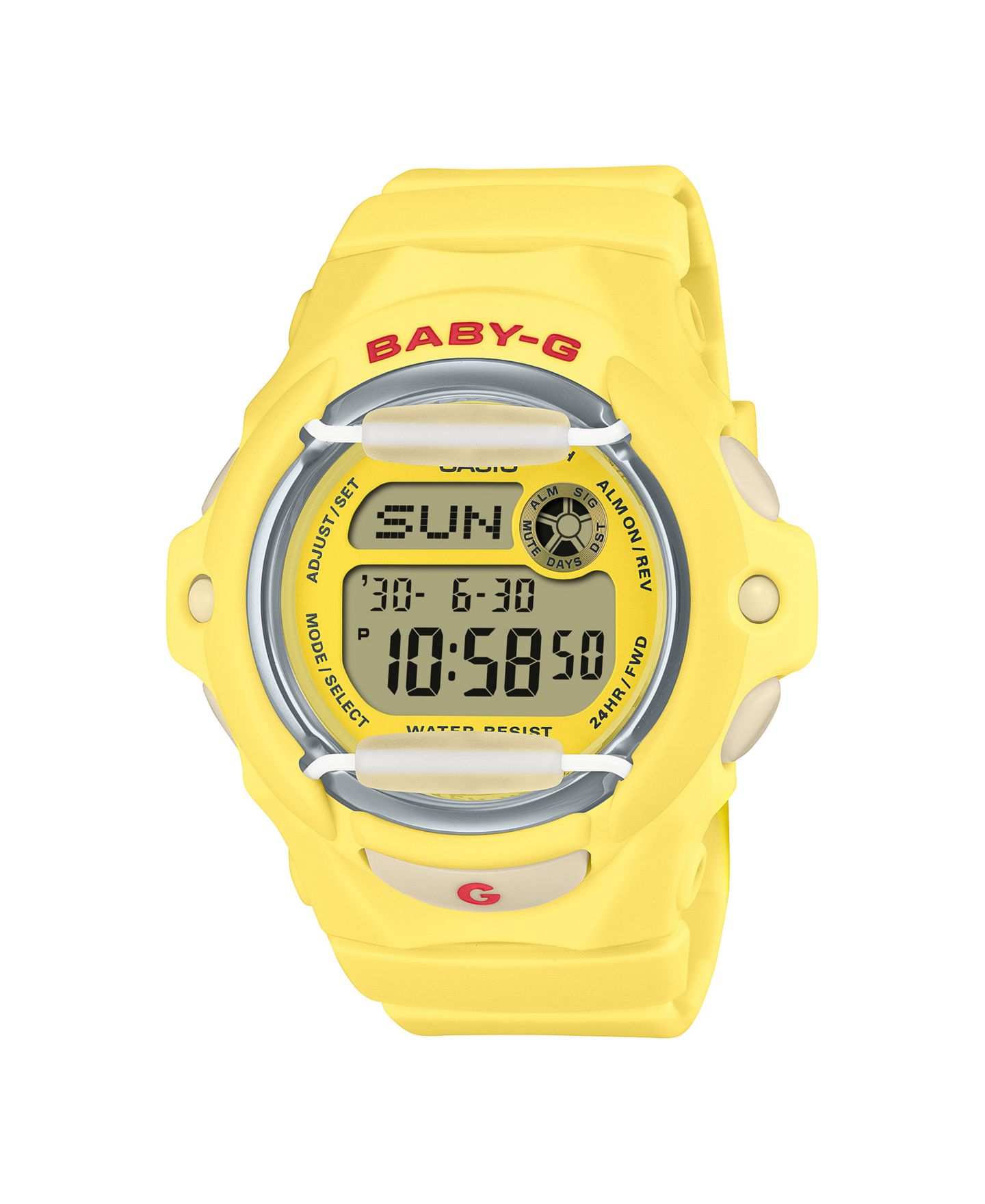 Женские часы G-Shock Japanese Quartz Yellow Resin Watch, 42.6mm — фото 1