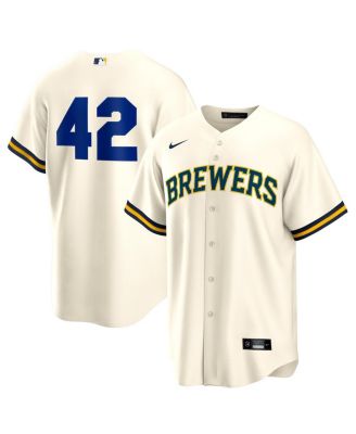 Nike - Men's Cream Milwaukee Brewers Home 2025 Jackie Robinson Day Replica Jersey
