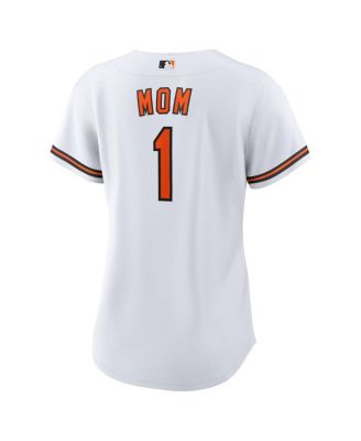 Women's White Baltimore Orioles 1 Mom Home Replica Jersey
