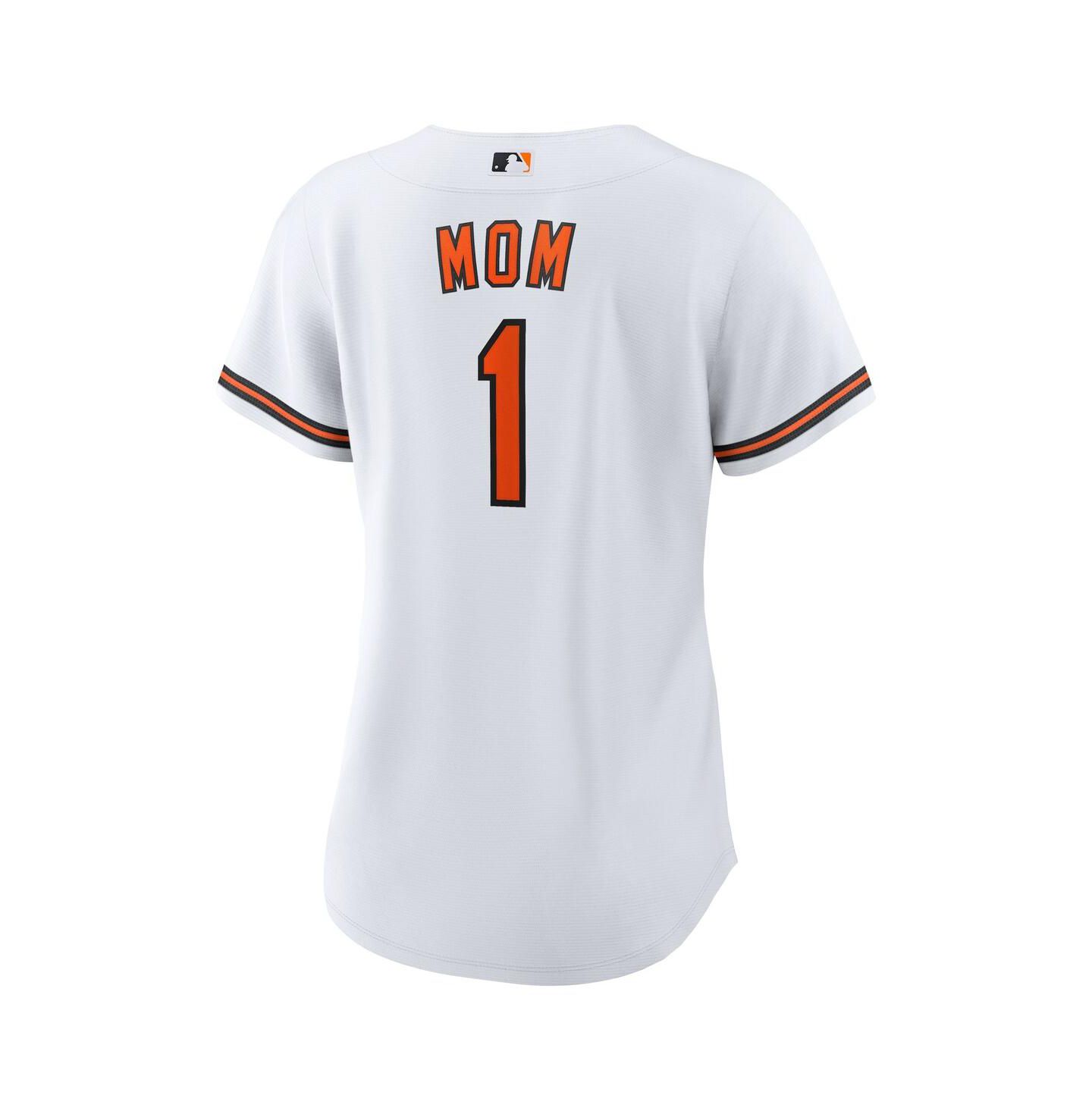 Женский топ Nike White Baltimore Orioles 1 Mom Home Replica Jersey — фото 2