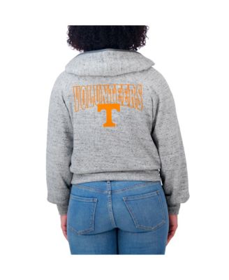 Women's Heather Gray Tennessee Volunteers Wear Speckle Double-Hit Raglan Full-Zip Hoodie