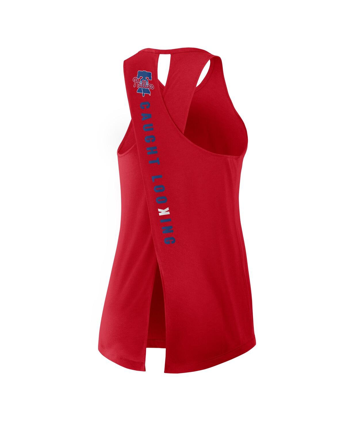Nike Red Philadelphia Phillies Crisscross Performance Tank Top In Red