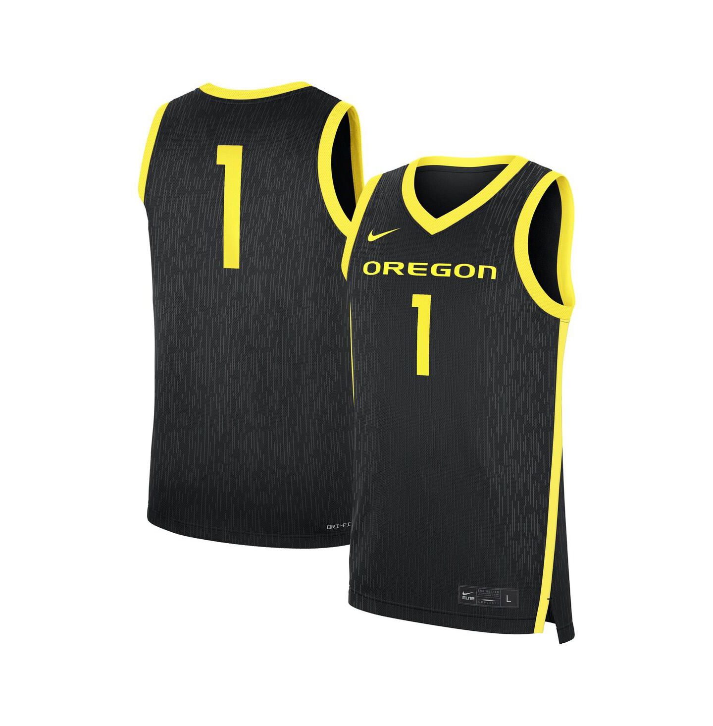 Мужской топ Nike 1 Black Oregon Ducks Alternate Replica Jersey — фото 1