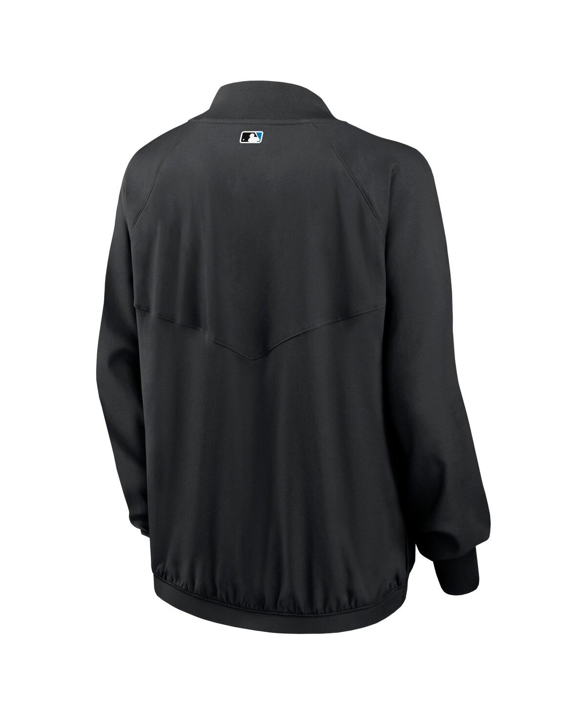 Nike Women's Black Miami Marlins Authentic Collection Team Raglan Performance Full-zip Jacket In Black