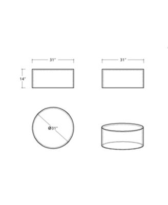 Streamdale Furnitur Versatile Round Boucle Table Ottoman, Seat, End/Side Table