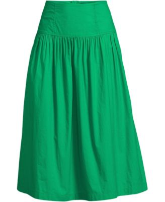 Women's Poplin Drop Waist Midi Skirt - Set Bottom