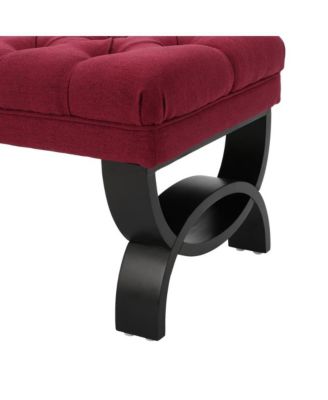 Tufted Ottoman Bench with Diamond Stitching and Elegant Half-Circle Legs for Classic and Modern Interiors-The Pop Home