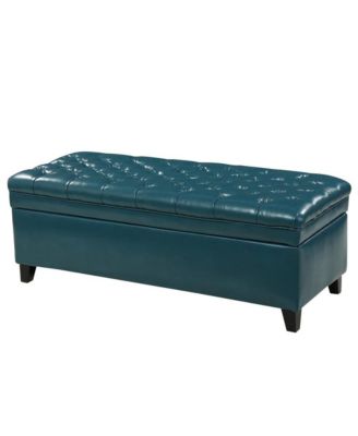 PU Leather Storage Bench Classic Tufted Ottoman Multifunctional Bedroom and Living Room Bench