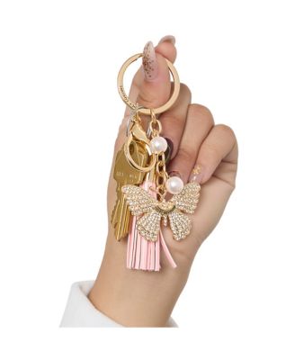Butterfly Charm Keychain with Pearls
