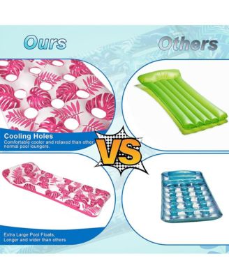 Inflatable Pool Floats Hammock with Headrest Floating Pool Lounge Chair 73 x 34in for Adults