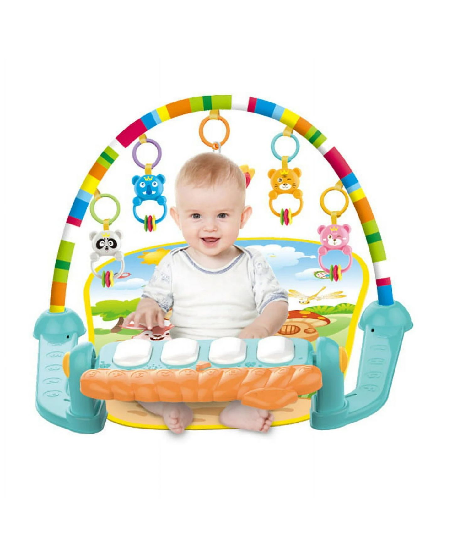 Детские игрушки Cowin Baby Play Mat Newborn Piano Toys Music Mirror Gym Floor Playmat Infants — фото 1