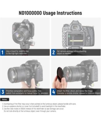 58mm ND1000000 Fixed Neutral Density Lens Filter, 20 Stops Ultra Dark ND Filter for DSLR Camera, Multi Resistant Coated HD Optical Glass, Lens Filter for Celestial Event Photography