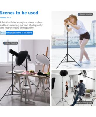 Photography Light Stand, 3-6.6ft/92-200cm Adjustable Sturdy Tripod Stand for Reflectors, Softboxes, Lights, Umbrellas, Load Capacity: 17.6lb/8kg