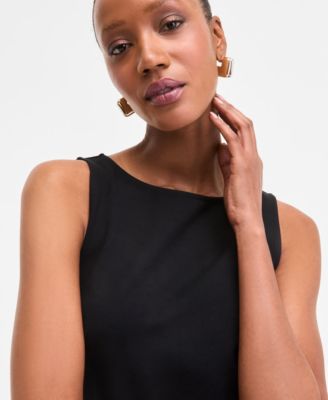 Women's Mixed-Media Bubble-Hem Midi Dress, Exclusively at Macy's