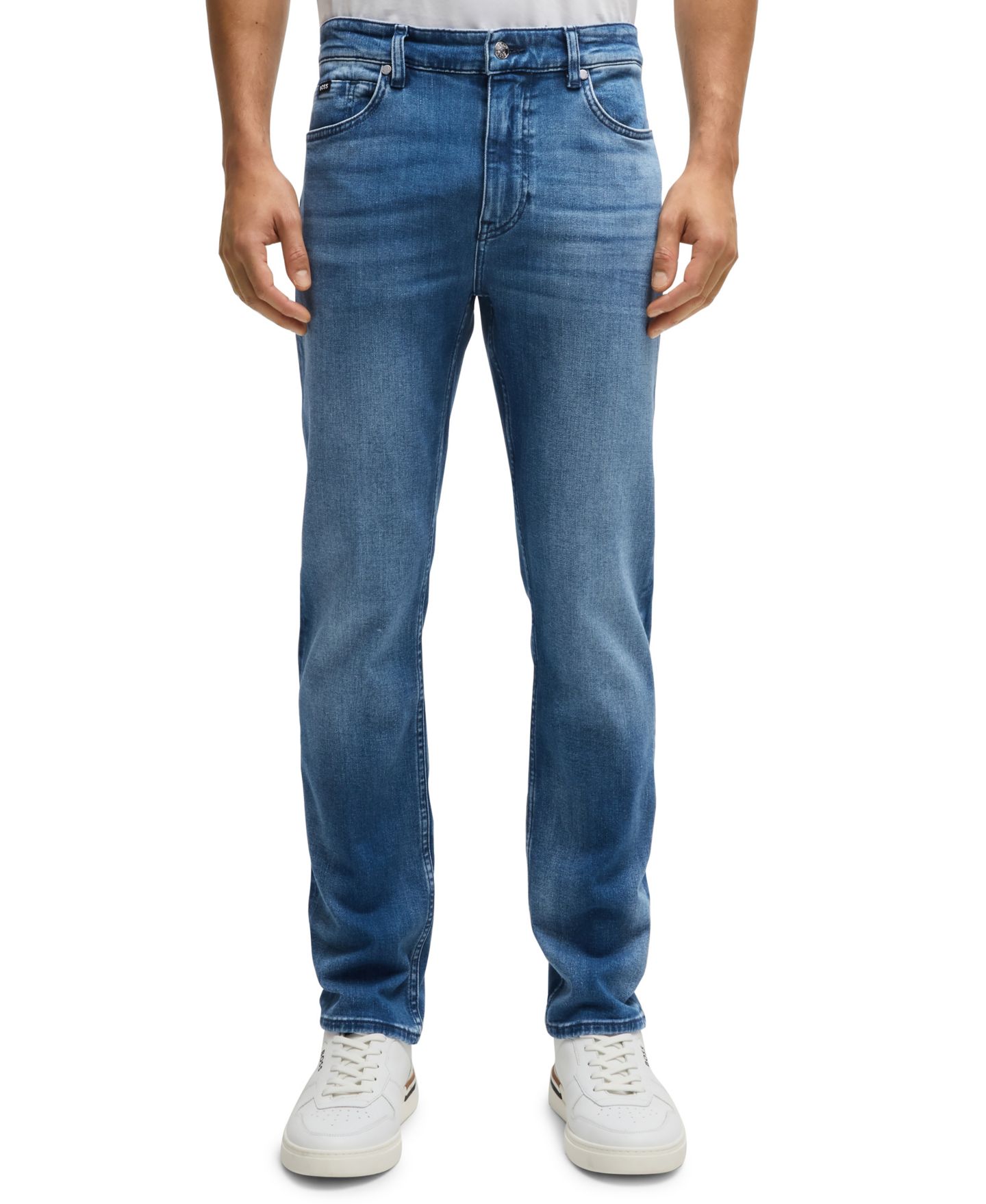 Мужские джинсы Hugo Boss Slim-Fit, цвет: Синий — фото 1