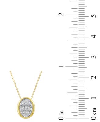 Diamond Oval Bezel Cluster Pendant Necklace (1/8 ct. t.w.) in 14k Gold, 16" + 2" extender