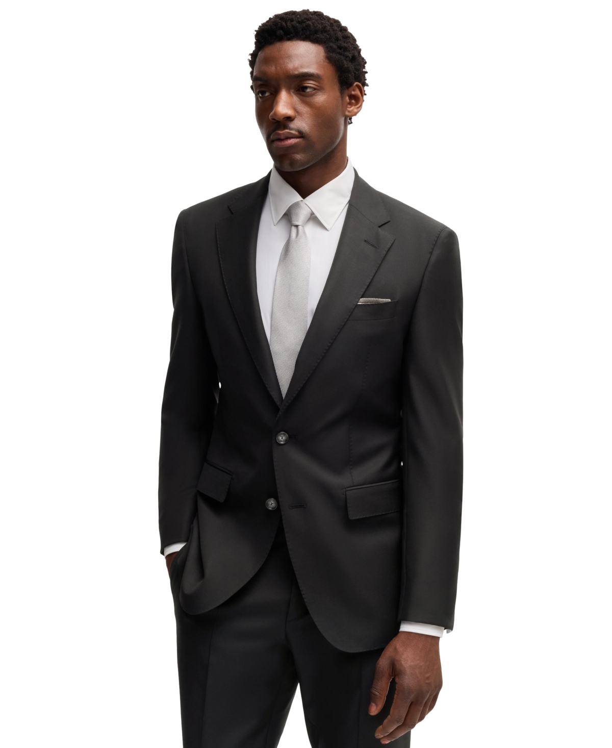 Hugo Boss Boss By  Men's Virgin Wool Slim-fit Jacket In Black