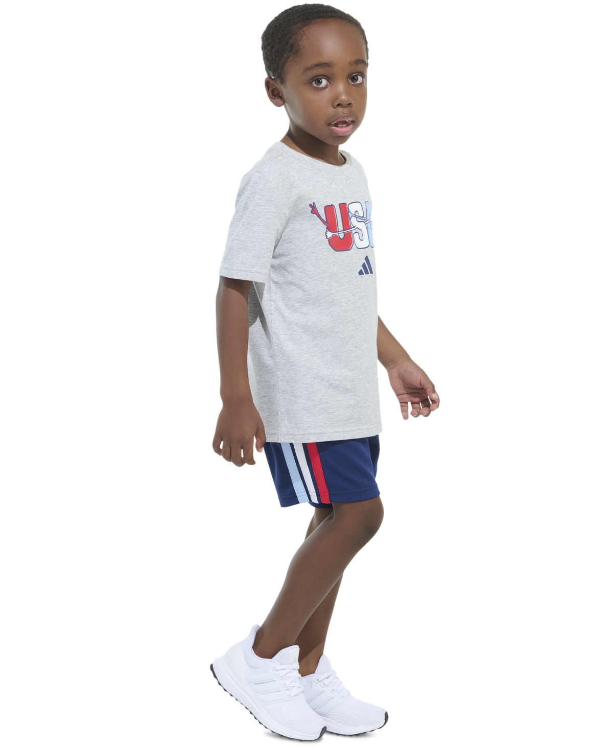 Adidas Originals Toddler & Little Boys Graphic T-shirt & Stripe Shorts, 2 Piece Set