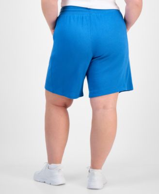 Plus Size Cotton-Blend Pull-On Bermuda Shorts, Exclusively at Macy's