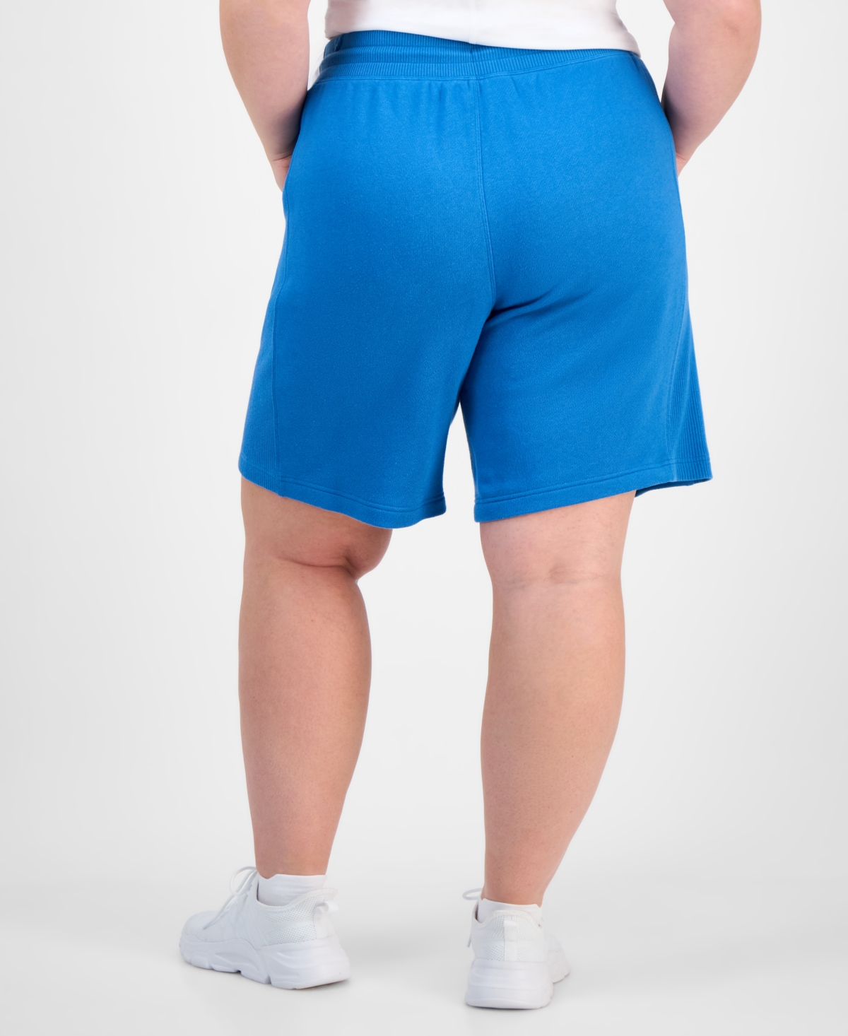 Id Ideology Plus Size Cotton-blend Pull-on Bermuda Shorts, Exclusively At Macy's