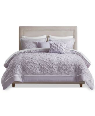 Addison Park Payton 9 Pc. Jacquard Comforter Sets In Purple