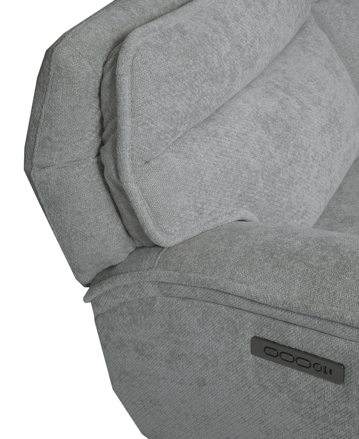 Macy's Ozryn 5-pc. Fabric Sectional With 2 Power Motion Chairs, Exclusively At  In Silver