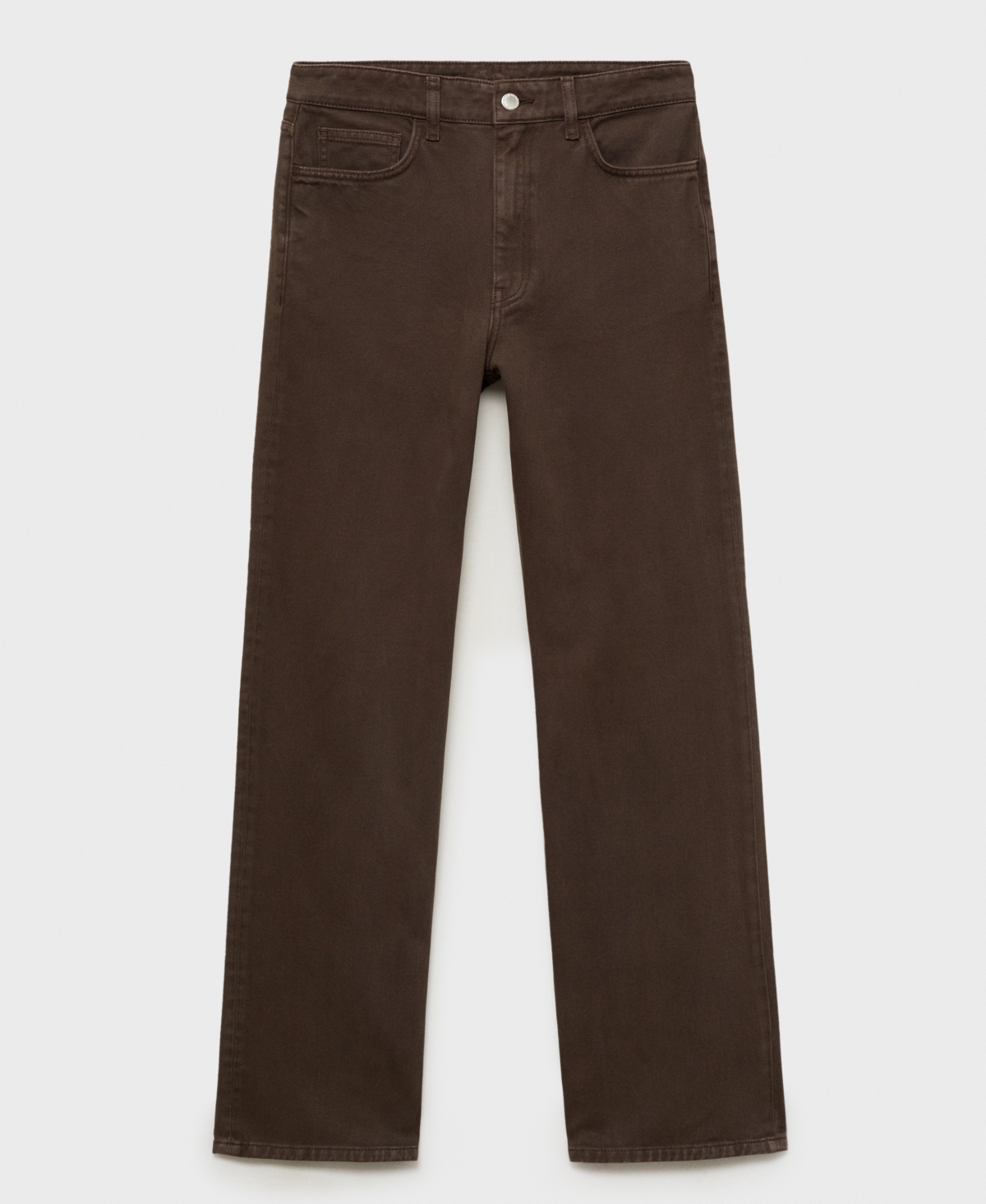Mango High Waist Straight Leg Jeans In Chocolate