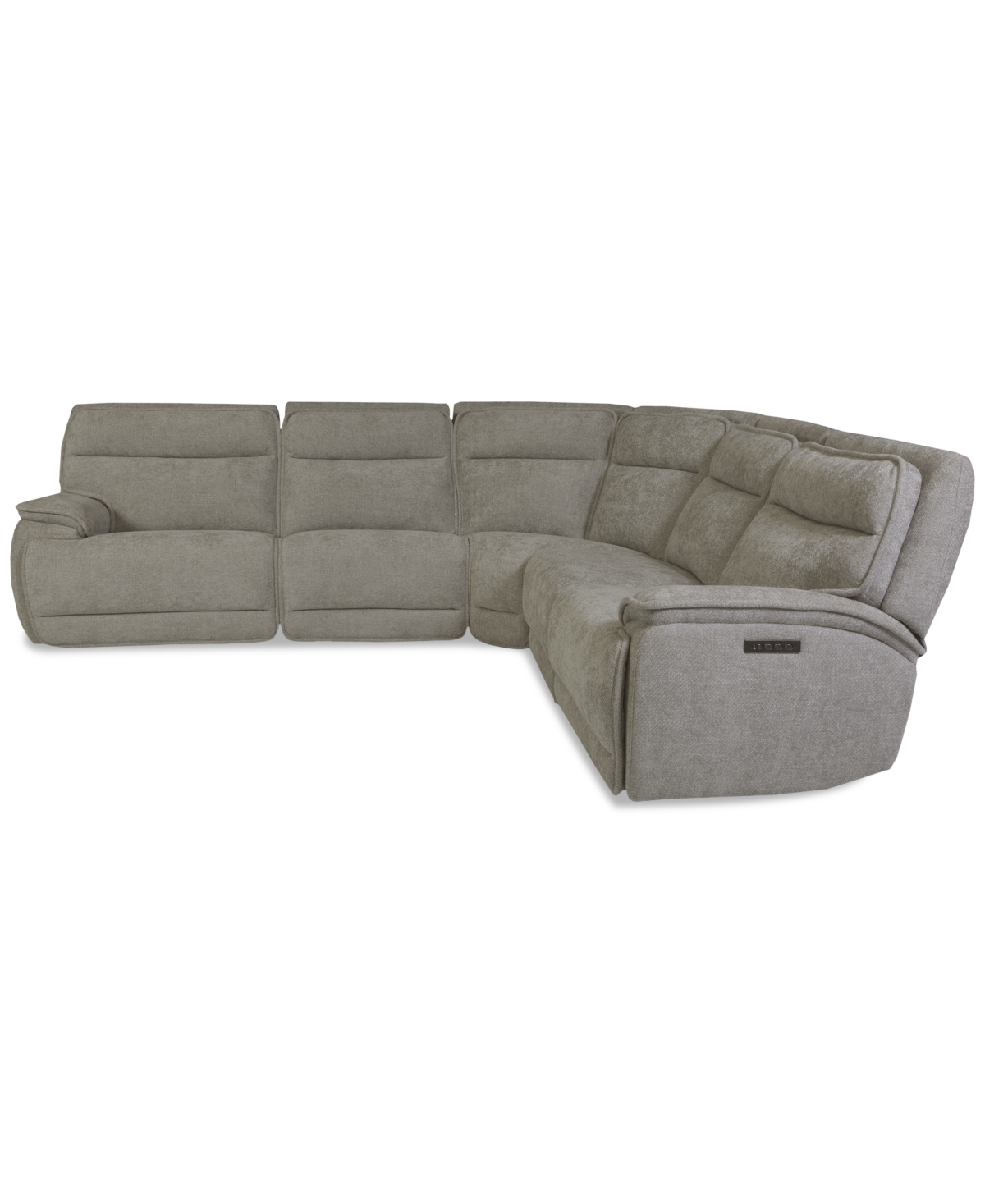 Macy's Ozryn 5-pc. Fabric Sectional With 2 Power Motion Chairs, Exclusively At  In Gray