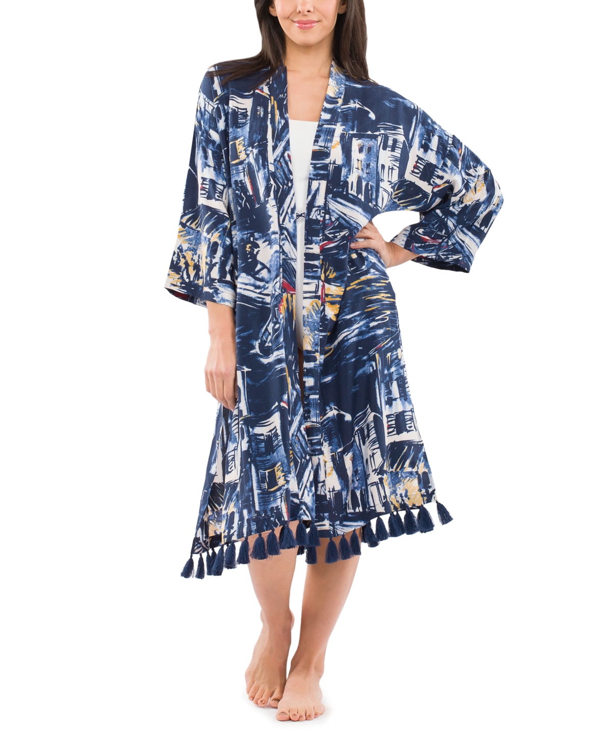 Women's Tassel Topper Ruana - Harbor Nights