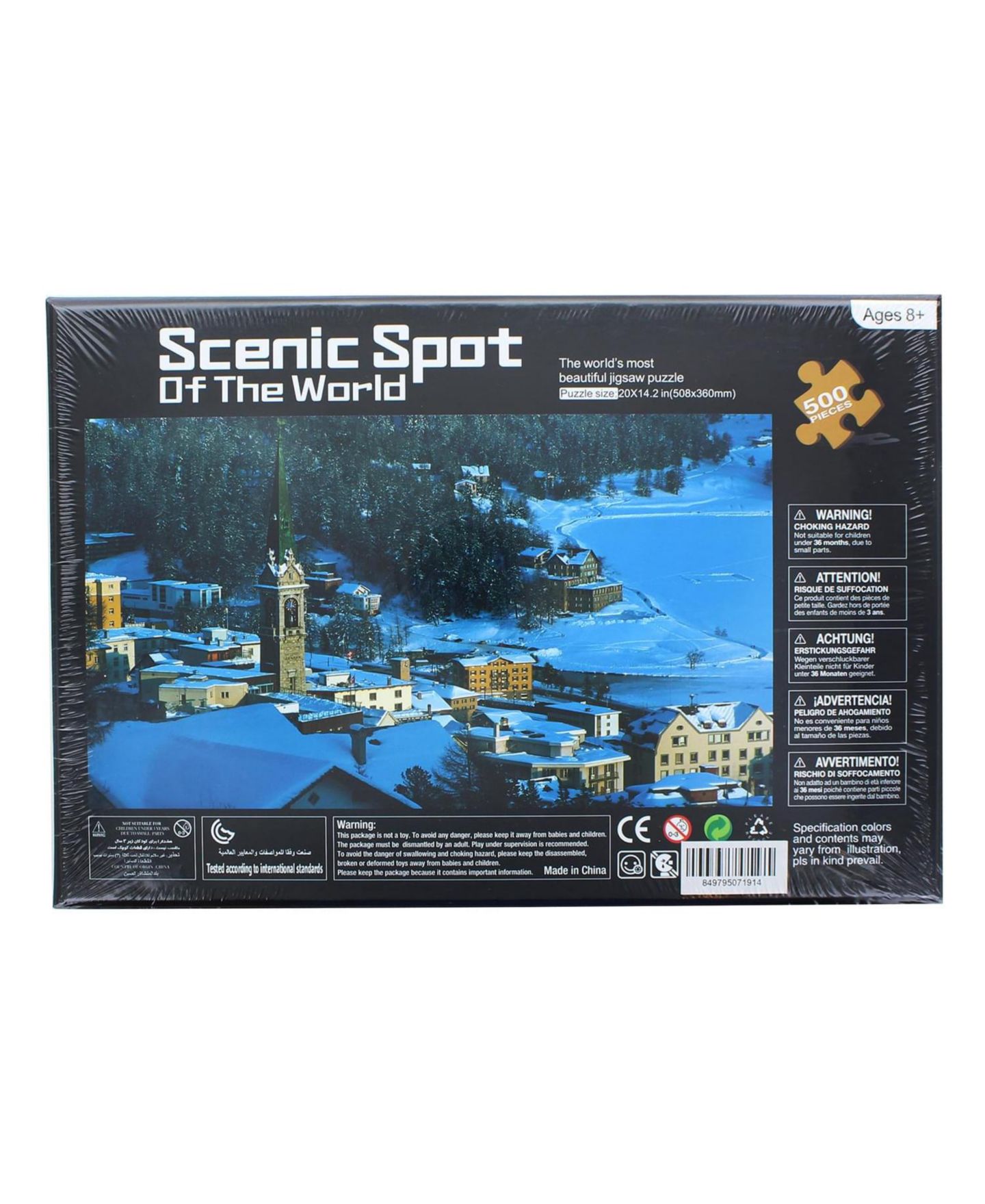 Детский пазл Shantou South Toys Factory Scenic Spot of the World Snowy Town 500 Piece Jigsaw Puzzle — фото 3