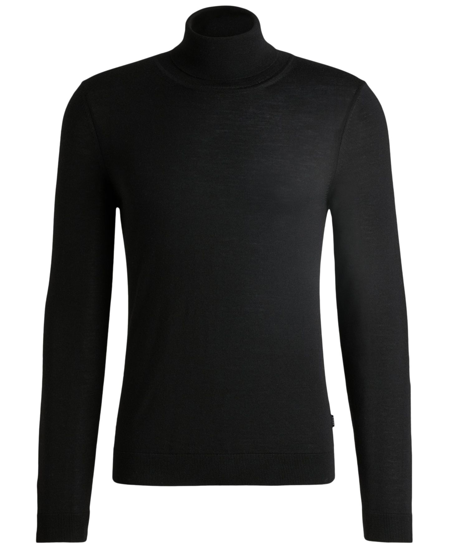 Мужской свитер Hugo Boss Slim-Fit Rollneck Merino Wool, цвет: Чёрный — фото 3