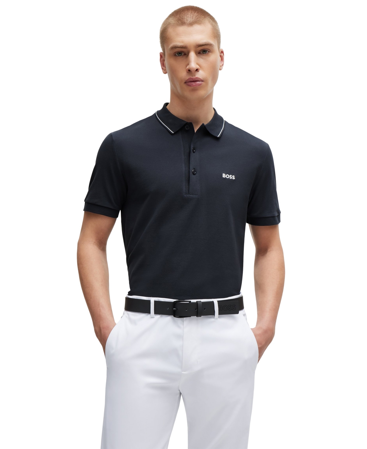 Hugo Boss Boss By  Men's Tonal Logo Slim-fit Polo Shirt In Multi